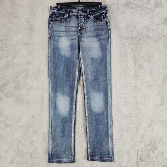 Silver Jeans Boys Size 14 Nathan Slim Fit Straight Acid Wash Blue Stretch Denim - Picture 1 of 13